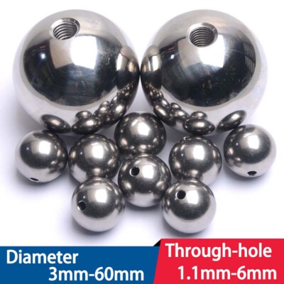 Perles Rondes En Acier Inoxydable - Diamètre 3mm à 60mm, Trou 1.1mm-6mm, Argentées