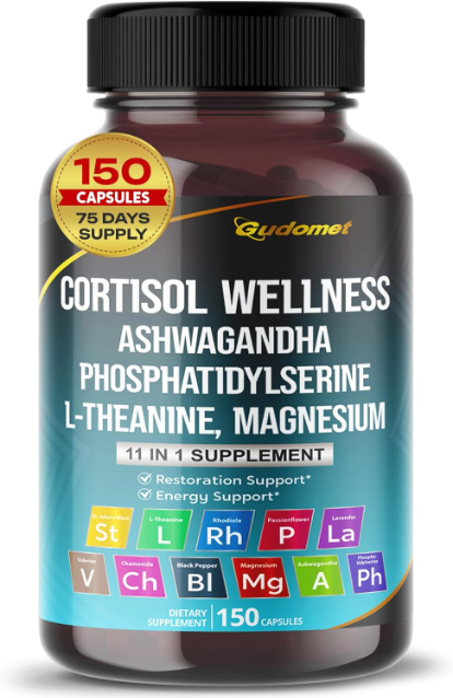 CORTISOL WELLNESS Magnesium Ashwagandha L-Theanine Phosphatidylserine Rhodiola R