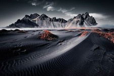 Landscape iceland nature dark mountains low Custom Gaming Mat Desk