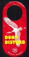 Vintage SHERATON HOTEL KAMPALA UGANDA DON'T DISTURB Hotel Door Hanger