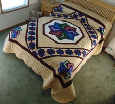 NEW AMISH HANDMADE QUILT Star Spin 103 x 113