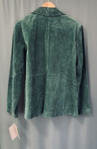Giacca blazer Siena pelle scamosciata taglia 14 verde bosco classico silenzioso lusso chic - Foto 7 di 19