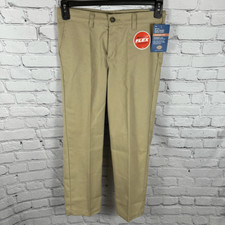 Dickies Boys Classic Fit Pants Straight Leg Flat Front Desert Tan 10 Husky NWT