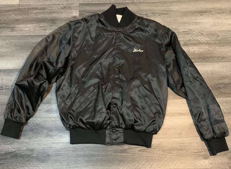 Chaqueta vintage Birdie negra satinada Prospect Park softbol para mujer talla L Brooklyn Foto 3 de 4