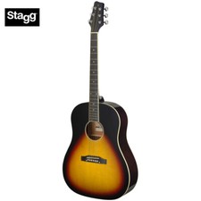 Stagg Dreadnought Slope Left Hand Sunburst Acoustic Guitar Sa35 Ds-vs Lh 