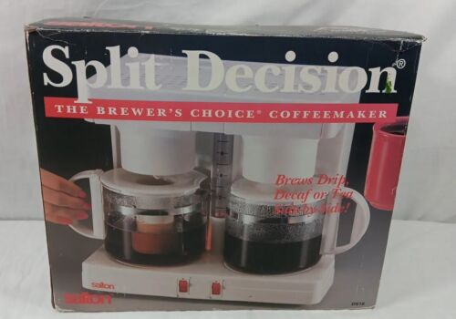 Vintage Salton  DS-16  SPLIT DECISION Double Carafe Brewer's Coffee Maker - Picture 1 of 9