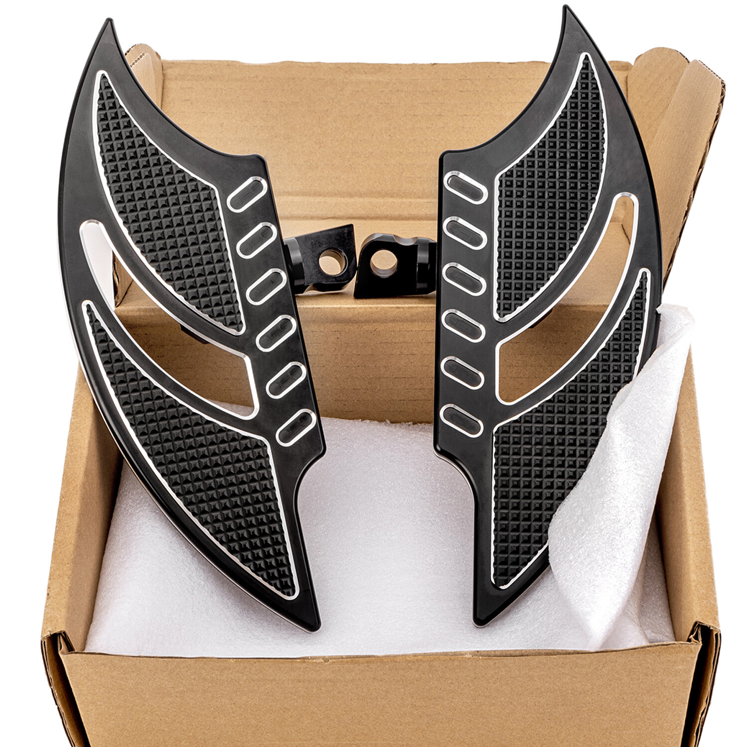 2X CNC Floorboards Foot Pegs For Harley Touring Softail Road King