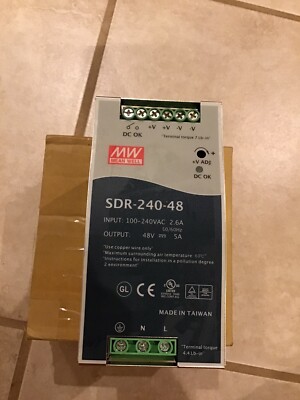 Mean Well SDR-240-48 DIN Rail Power Supplies 240W 48V 5A USED
