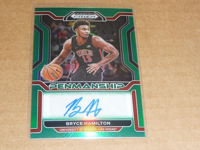 2022/23 Panini Prizm Draft Picks Bryce Hamilton Autograph/Auto Green M8274