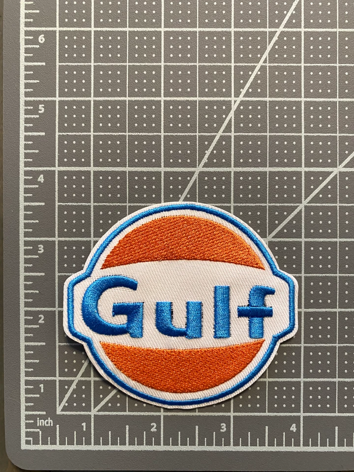 Gulf Racing Patch Motor Racing Oil 3x4in Embroidered Iron-on Patch - Image 2 of 3