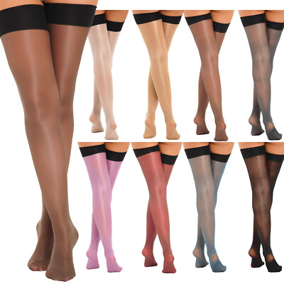 US Womens Tights Nightwear Socks Seamless Stockings Sheer Pantyhose Thigh-high