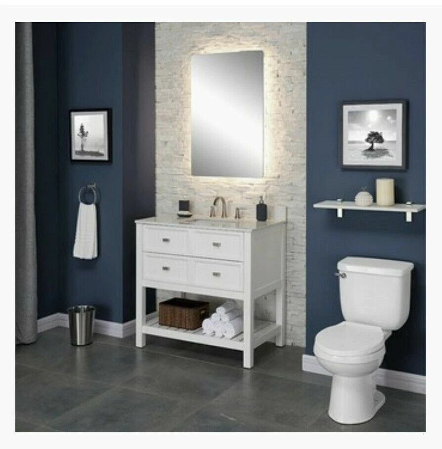 Scott Living Canterbury 24 Inch Rectangular Lighted LED Mirror - Image 3 of 4