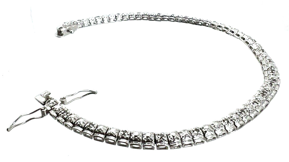 Solid Sterling Silver 925 Diamond Accent Tennis B… - image 4