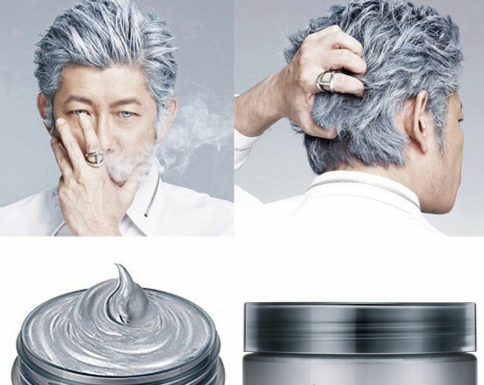 HAIR PAINT WAX Silver Fox Grey Coloured Clay Temporary Dye 120g by Groomarang 5060401358082 eBay