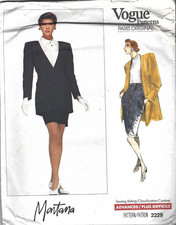 Vogue Designer Sewing Pattern 2229, Claude Montana, Jacket, Skirt, Size 12 Uncut