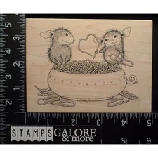 STAMPA ROSA RUBBER STAMPS HOUSE MOUSE 92M PAPER CLIP HEART LOVE #775