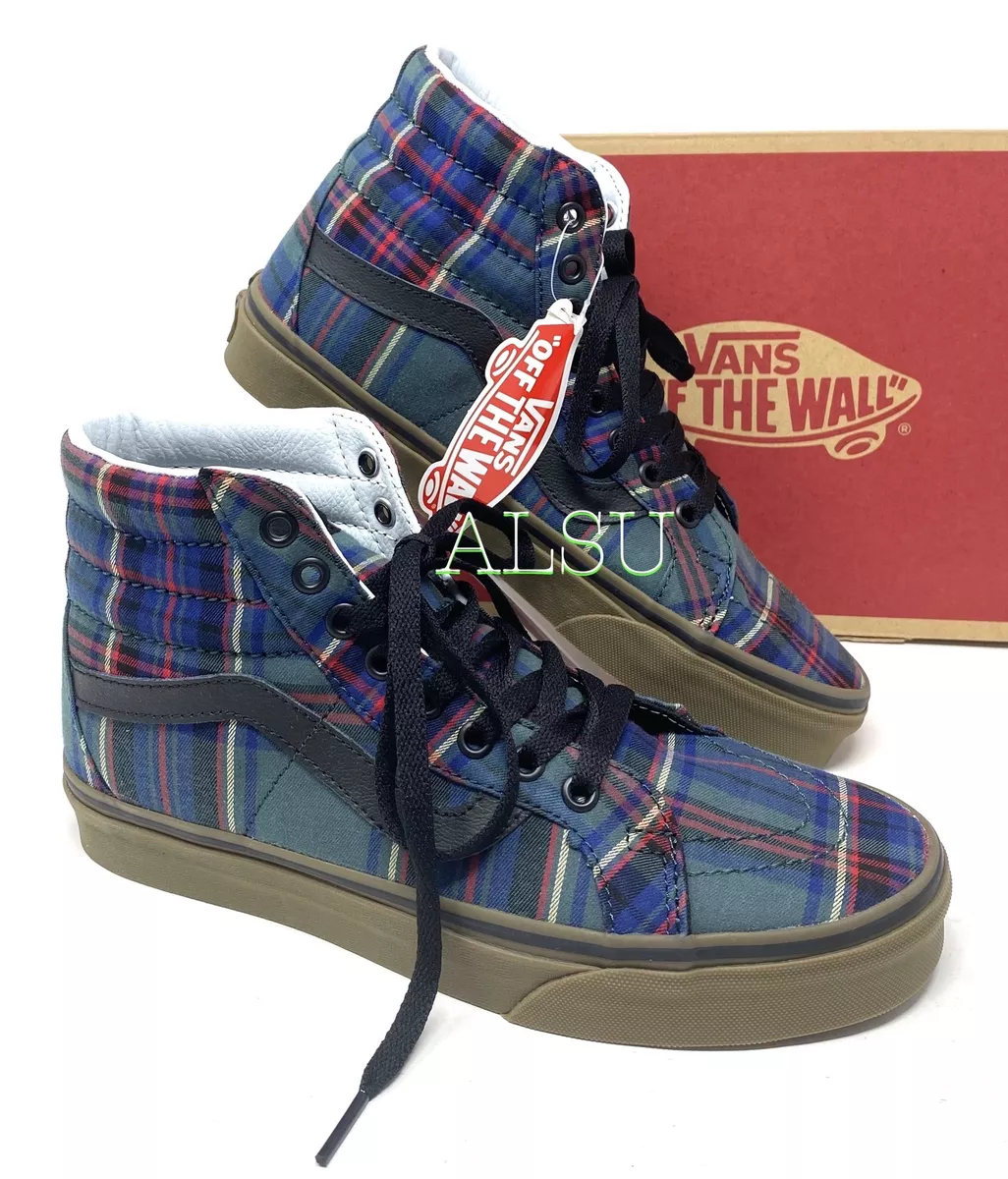 VANS SK8 HI Reissue Tartan Gum Checkered Skate Shoes Womens Size 5