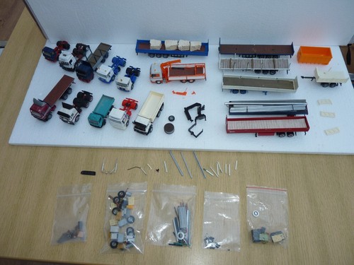 Herpa H0 lot of 18 x construction beautiful transport lorries, spare repair - Picture 2 of 15