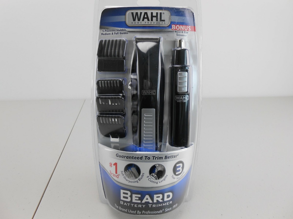 New Wahl 5537-1801 Beard Trimmer With Personal Nose & Ear Trimmer