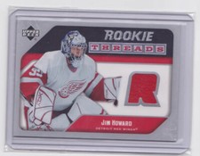 2005-06 UPPER DECK HOCKEY ROOKIE THREADS JIM HOWARD #RT-HO DETROIT RED WINGS