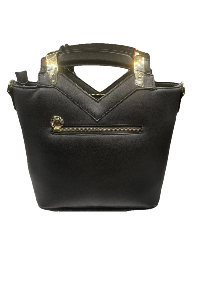 Bolso de mano Catherine Malandrino de cuero sintético negro con correa para el hombro Foto 2 de 3