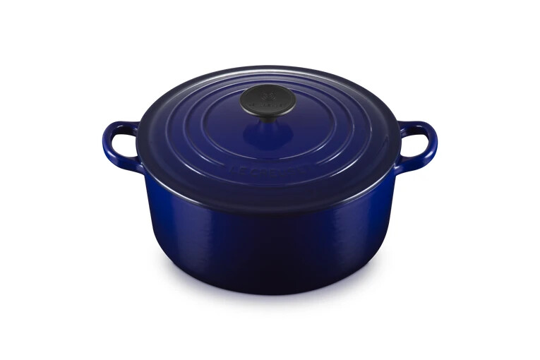 Cocotte Le Creuset neuve en fonte d'exception couleur bleu marseille 26cm