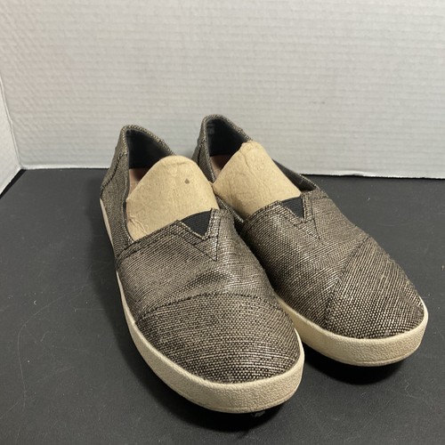 Toms Black Gold Metallic Avalon Woven 