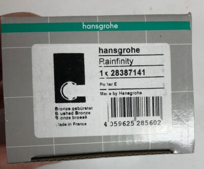 NEW Hansgrohe Rainfinity Porter E Hand Shower Wall Mount 28387141 Brushed Bronze