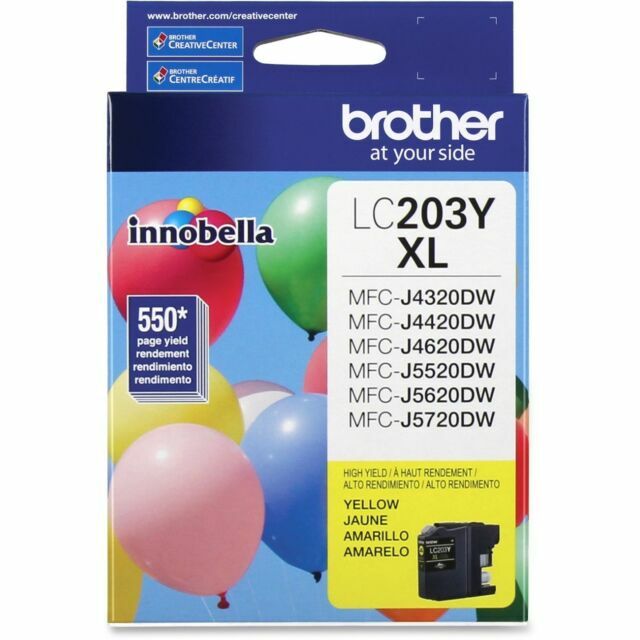 Brother LC203Y Yellow High-Yield Ink Cartridge for Printers
