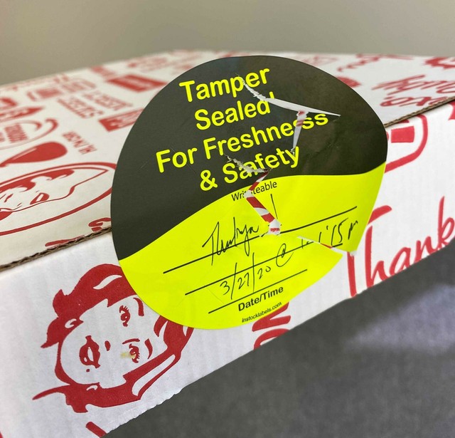 Food Delivery Tamper Evident Stickers 3" Inches Round 500 Pack eBay