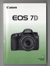 Canon EOS 7D Genuine Digital Camera Instruction Manual / User Guide In English