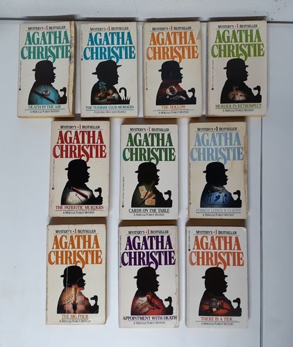 Lot Of 10 Agatha Christie Hercule Poirot Mystery Vintage Paperback Book Berkley
