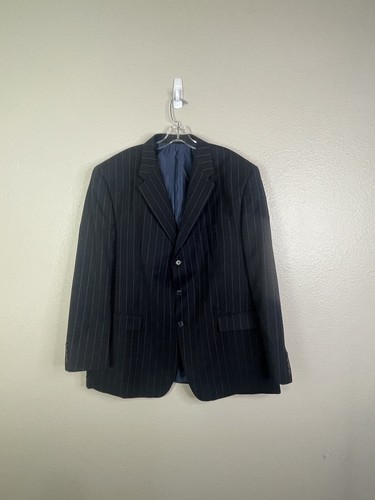 Lauren Ralph Lauren Blazer Men 48 R Blue Pinstripe Wool Jacket - Picture 2 of 12