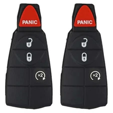 Remote Key Fob Rubber Pad 4 Buttons Compatible with Chrysler Dodge Jeep (2 Pack)