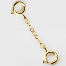 9ct Yellow Gold Necklace Necklet Extender Safety Chain with 2 Bolt Clasp 3 6 9cm