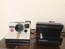 Vintage Polaroid Instant Camera ONE Step 600 Rainbow Untested Photography Lot 2