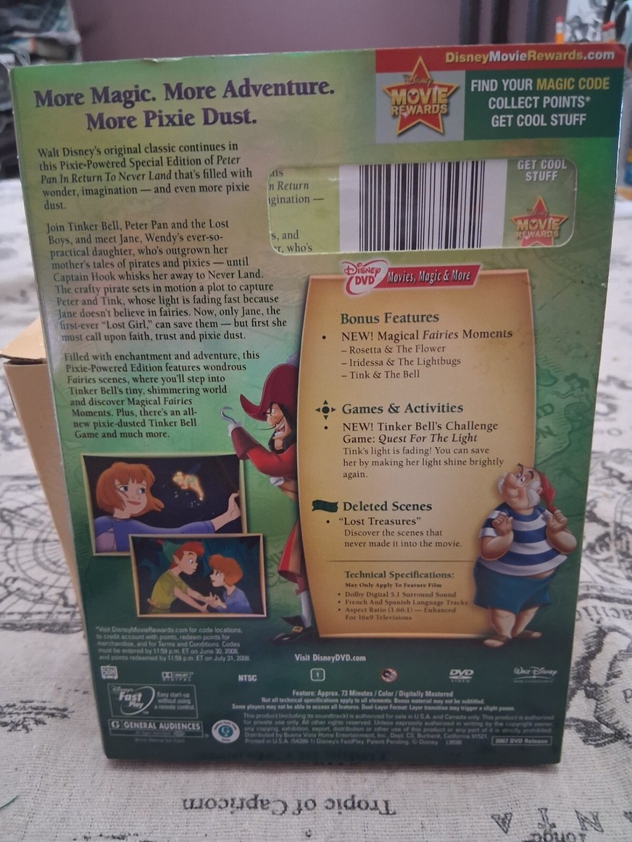 Return to Never Land (DVD, 2002) for sale online | eBay