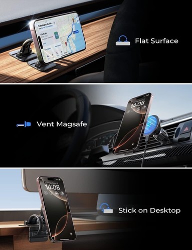 LISEN Magnetic Car Mount Charger iPhone 12 13 14 15 16 Magsafe 15W Pro Max Mini - 第 7/17 張圖片