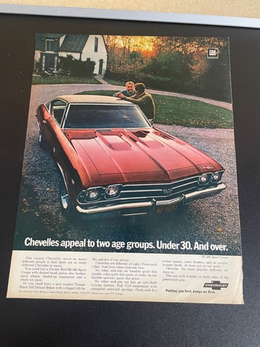 Chevrolet Chevelles appeal to two age groups Under 30 and over Magazine Ad