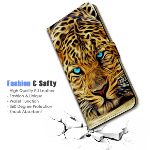 ( For Oppo Find X5 Lite ) Wallet Flip Case Cover AJ23407 Blue Eye Leopard - Picture 3 of 7