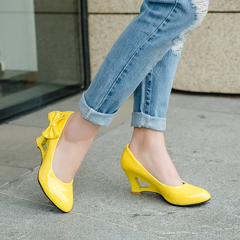 Ladies yellow cheap heels