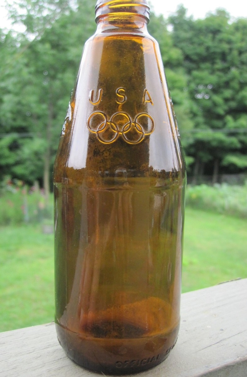Budweiser 1984 Olympics Team USA Beer Bottle Embossed Amber