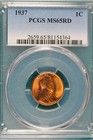 1937-P PCGS MS65 RED Lincoln Wheat Cent!! #B2858 — photo 1