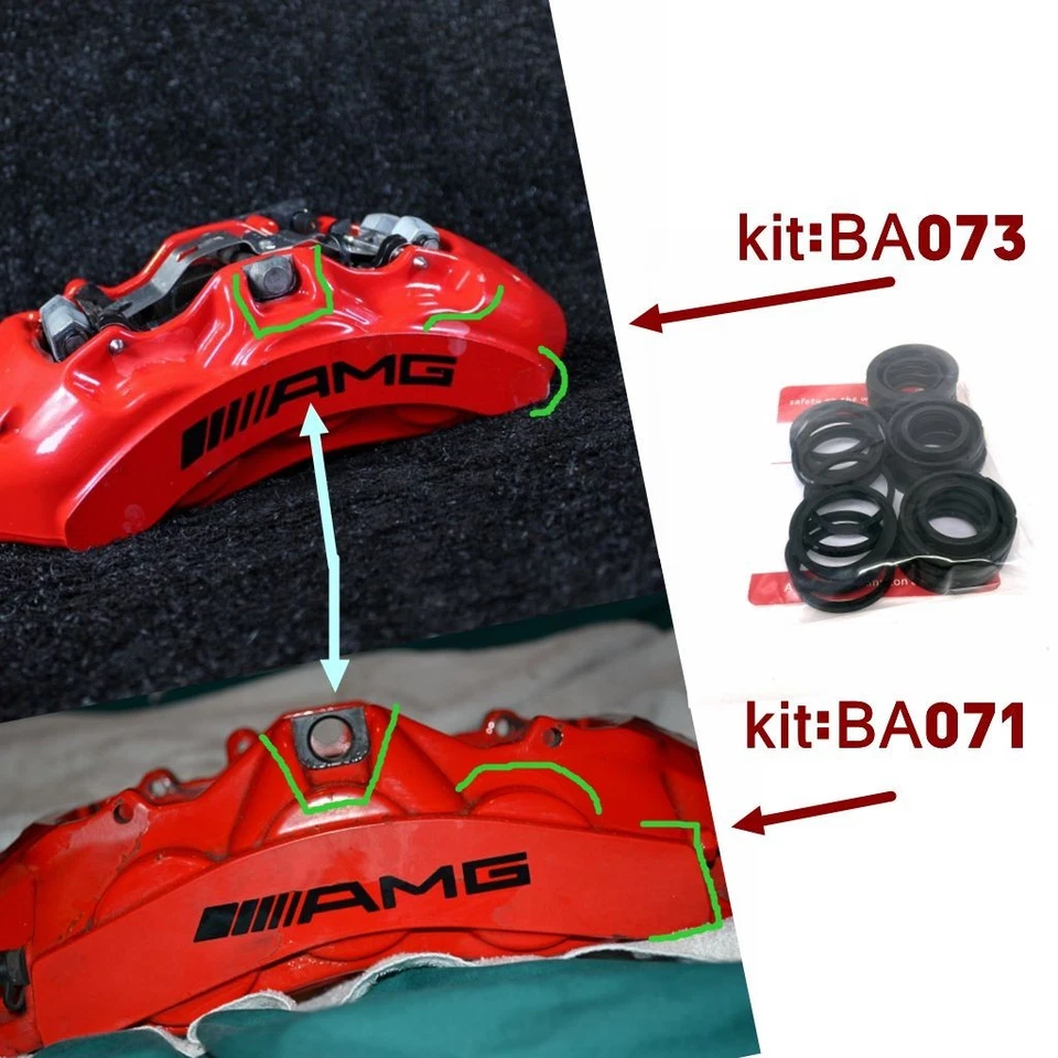 Kit de reparación de pinza de freno delantera 6 ollas BA071DE para C63 AMG W204 08-14 - Imagen 3 de 4