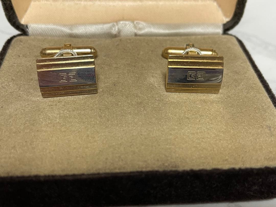 Givenchy Cufflinks Logo Button Classic Retro Chri… - image 2