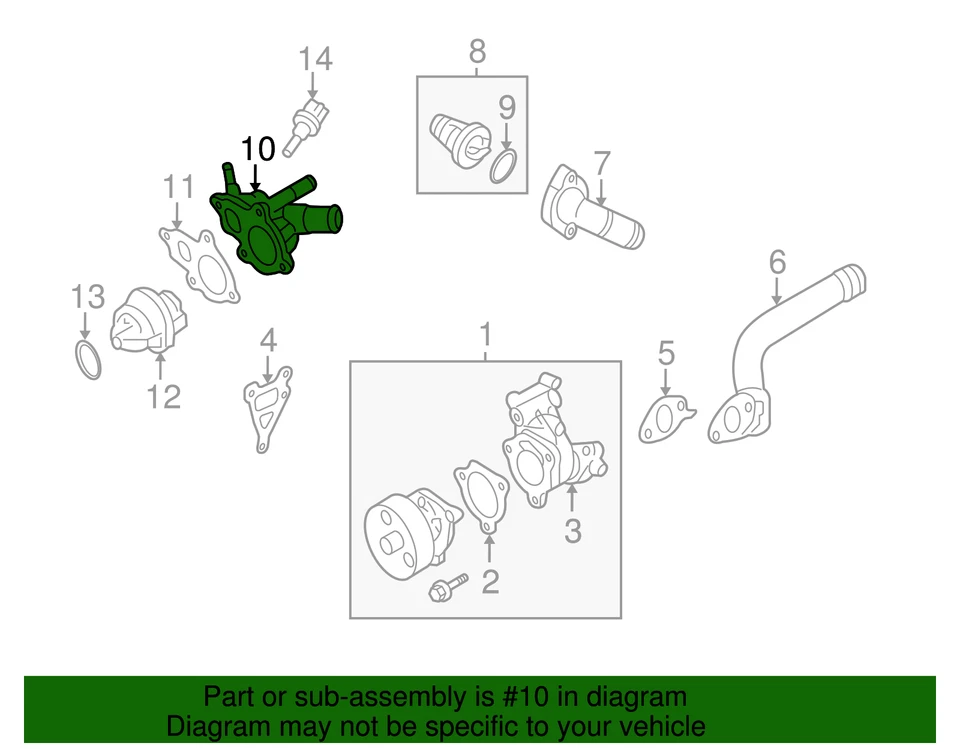 Toma de agua original Nissan 11060-JA00A Foto 3 de 3