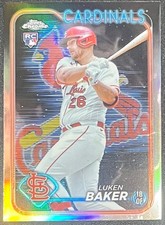 2024 TOPPS CHROME LUKEN BAKER  LIGHTBOARD REFRACTOR CARDINALS ROOKIE