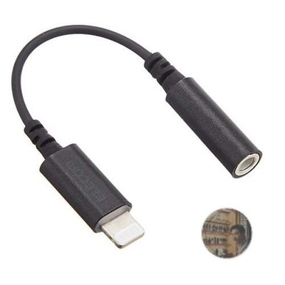 ELECOM Lightning to 3.5mm Audio Adapter Cable 4-Pole Mic Call Black EHP-L35DS01