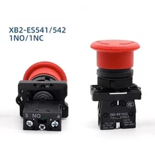 22mm Emergency Stop Push Button Switch Red Mushroom Latching NO/NC 220V 10A XB2