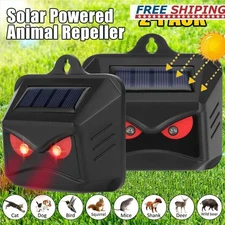 Solar Flashing Light Ultrasonic Animal Repellent Skunk Deer Raccoon For Garden